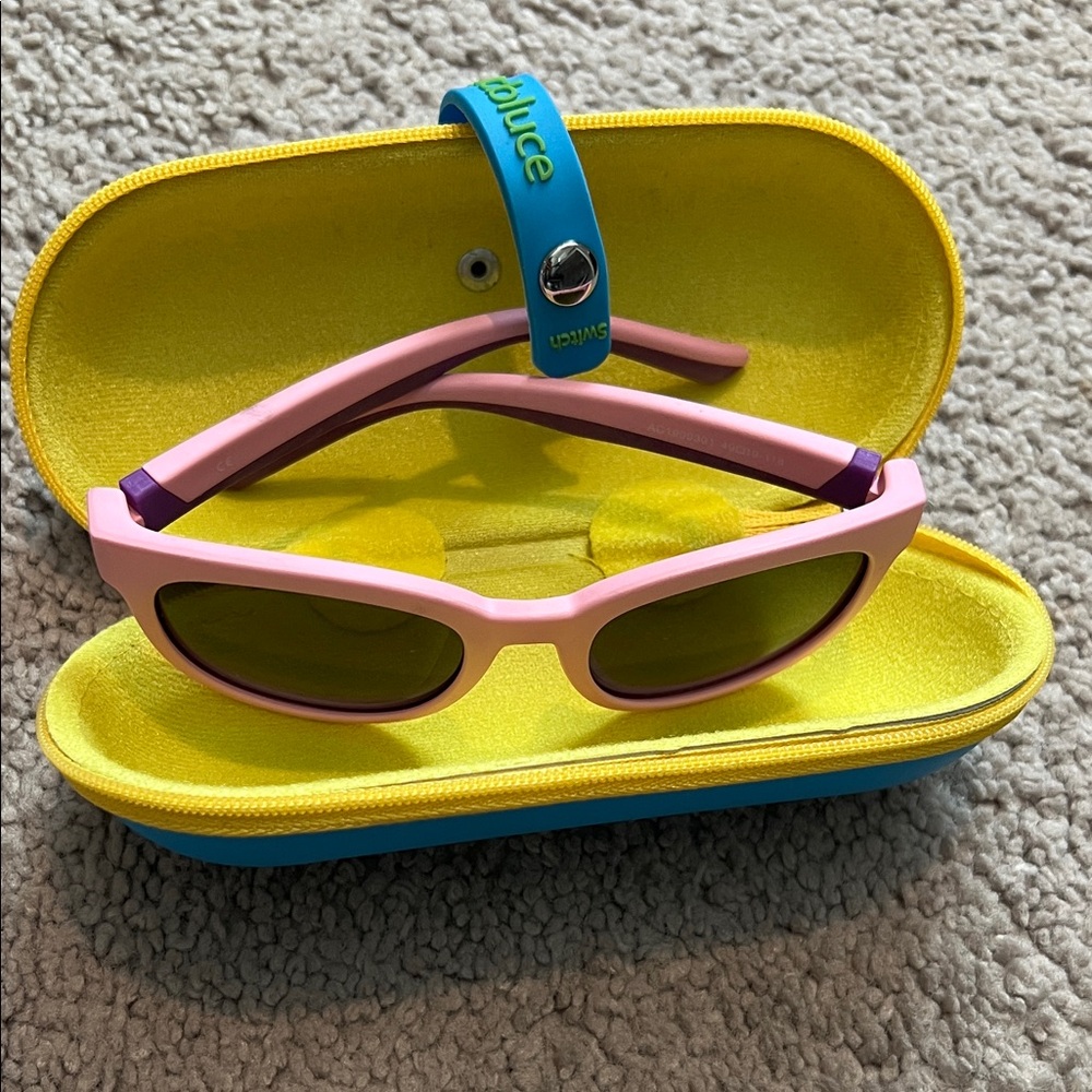 Bluezoo Kids Pink Sunglasses with Blue Strap
